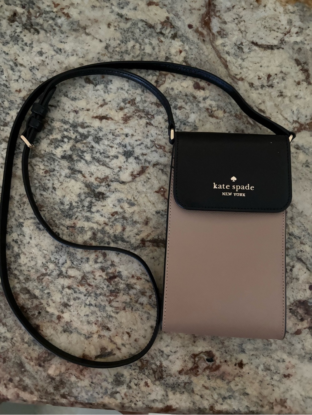 kate spade Two-Tone Leather Crossbody in Black and Taupe